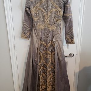 Metallic and gold Salwar Kameez Gown